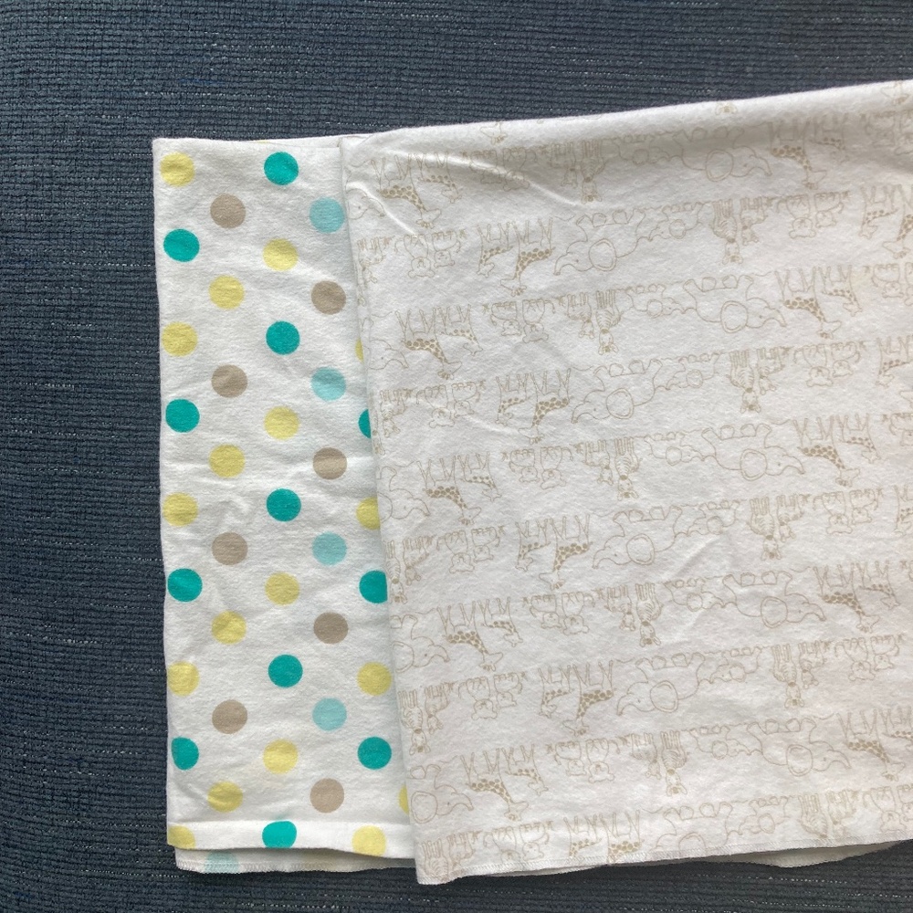 Set of 2 George receiving blankets